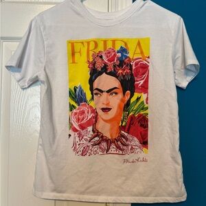 Frida Kahlo Flowers Graphic T-Shirt Jerry Leigh Feminist Artist